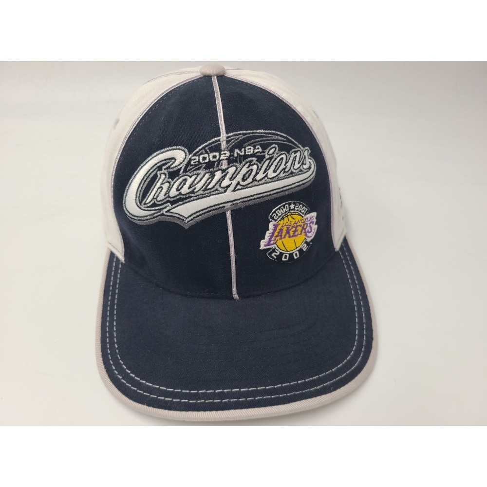 Vintage Los Angeles Lakers 2002 NBA Finals Champions Flex Fitted S-M Hat Cap Men